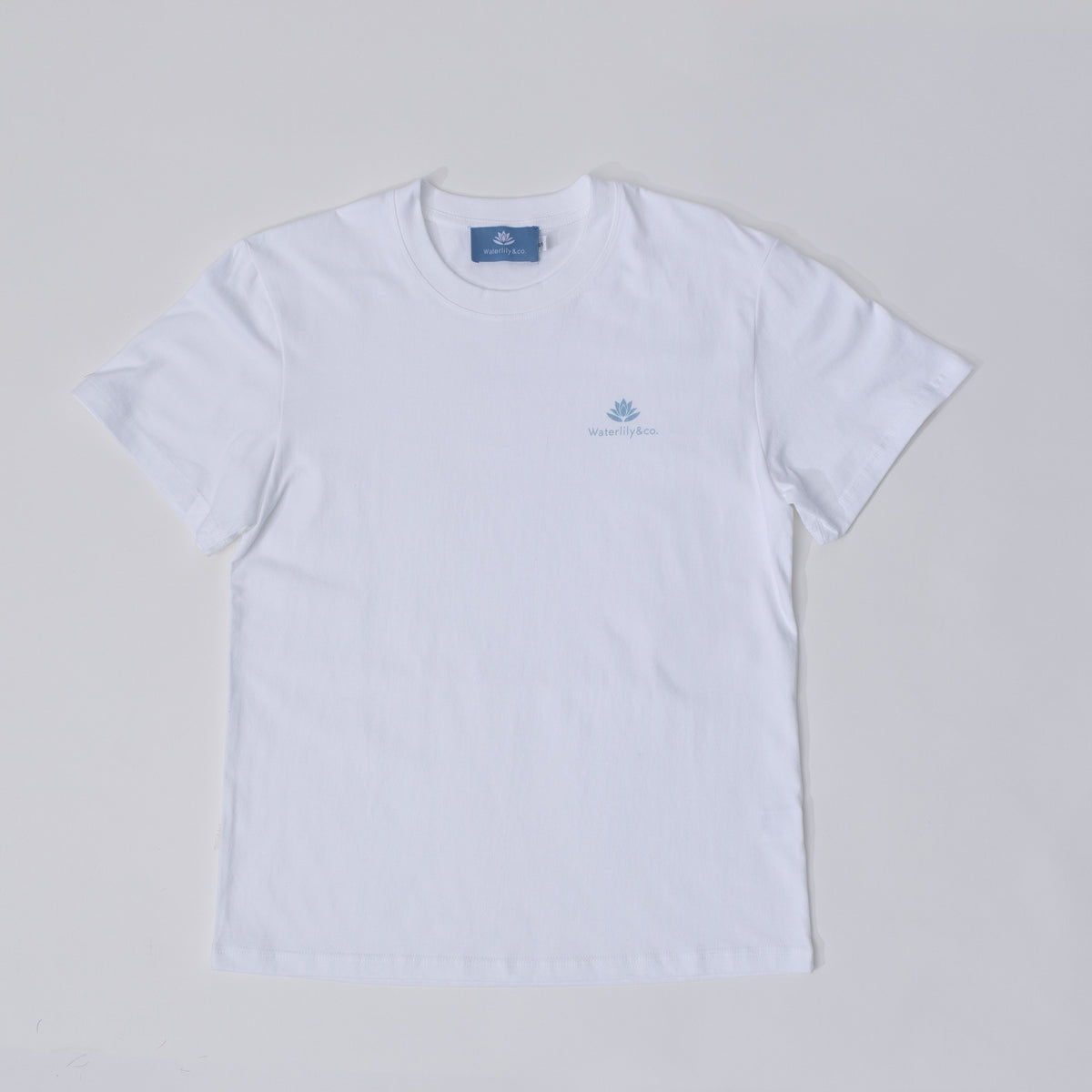 White Waterlily&Co. cotton logo T-shirt laid flat