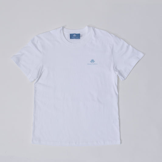 White Waterlily&Co. cotton logo T-shirt laid flat