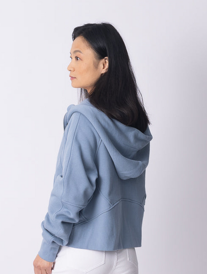 Misty-Blue Full-zip Hooded Jacket